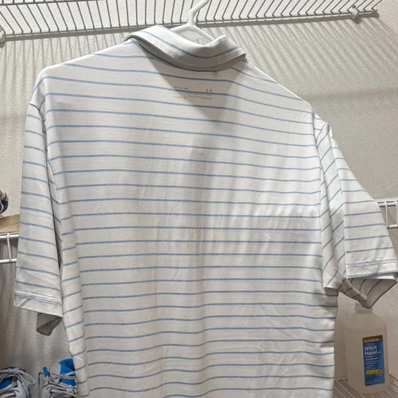 Under Armour Men's Polo Shirt with Blue Stripes - Picture 6 of 7